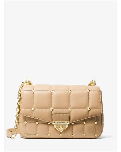 michael kors soho bag camel|MICHAEL Michael Kors Large Soho Quilted Leather Shoulder Bag.